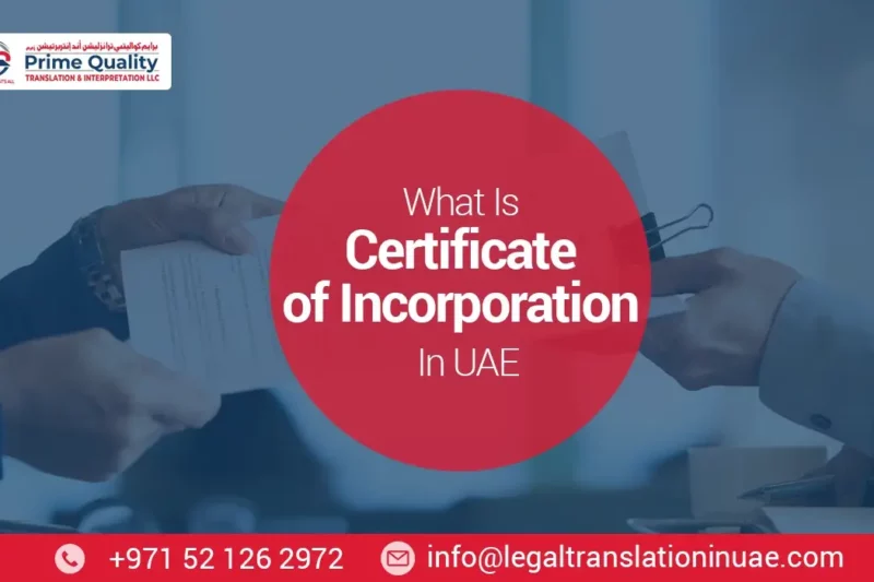 What Is Certificate of Incorporation In UAE